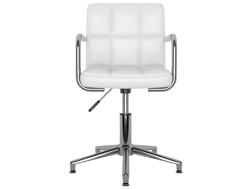 Cadeiras de jantar giratórias 2 pcs couro artificial branco