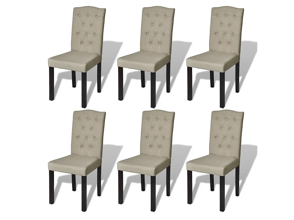 Chaises à manger lot de 6 poil de chameau tissu