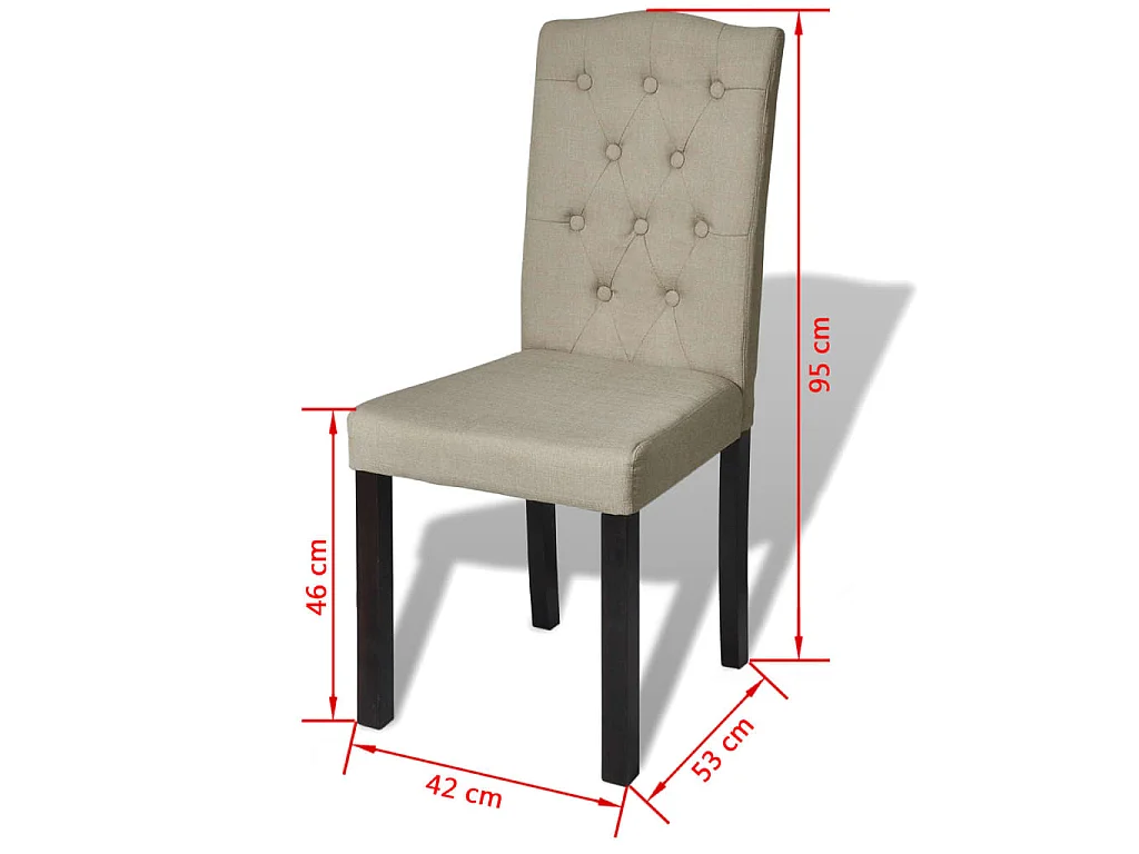 Chaises à manger lot de 6 poil de chameau tissu