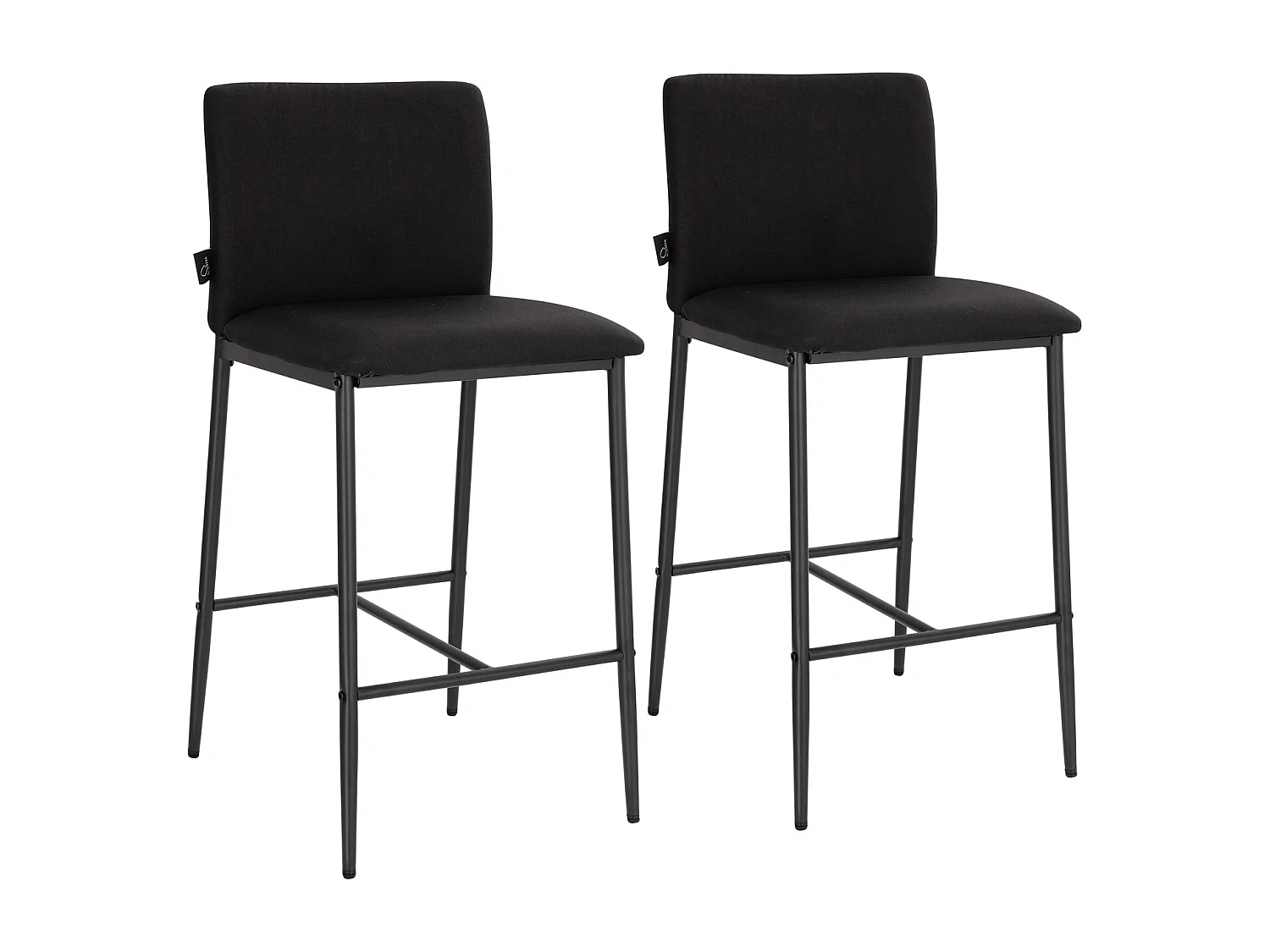 Lot de 2 tabourets de bar avec dossier et repose-pieds