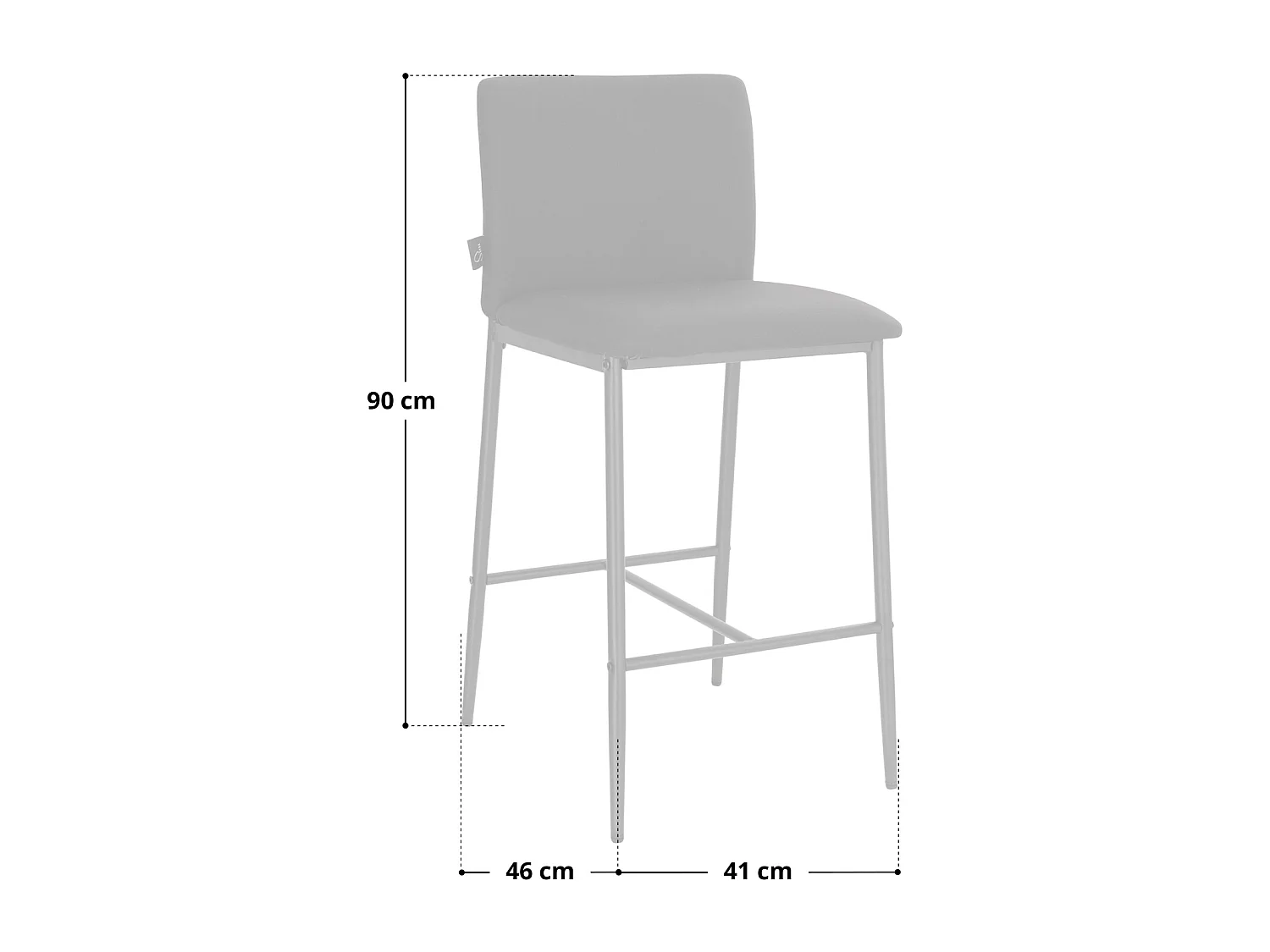 Lot de 2 tabourets de bar avec dossier et repose-pieds