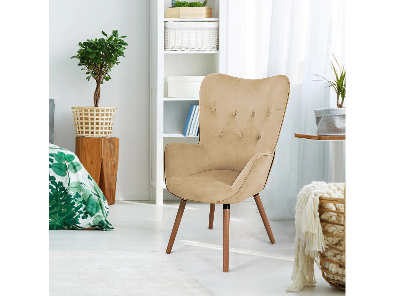 OHRENSESSEL CLEO Stoffbezug Beige