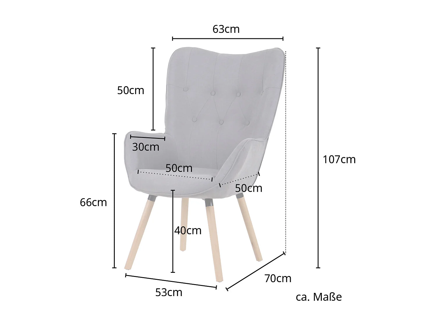 OHRENSESSEL CLEO Stoffbezug Beige