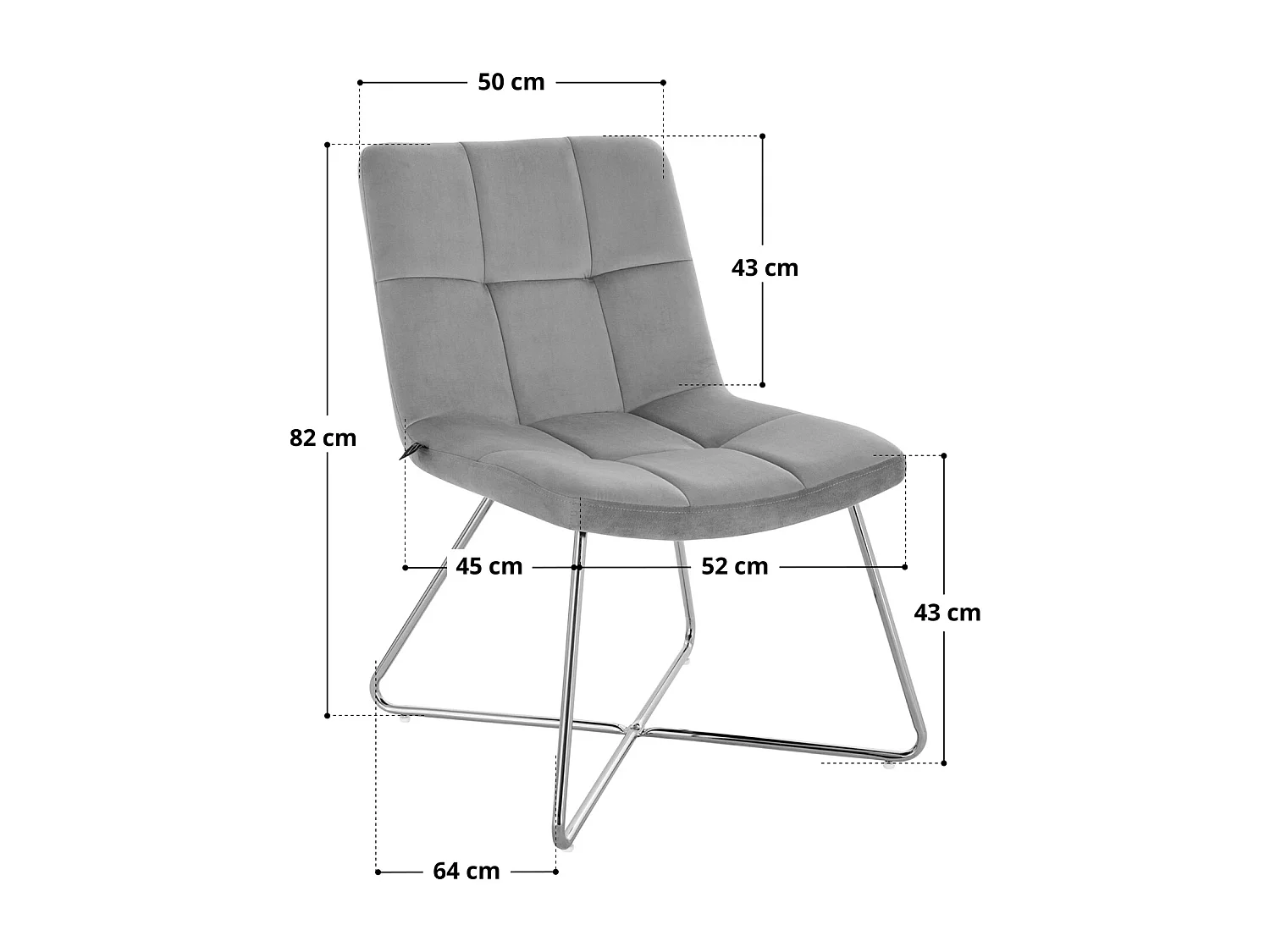 LOUNGESESSEL LYNN Samt Grau