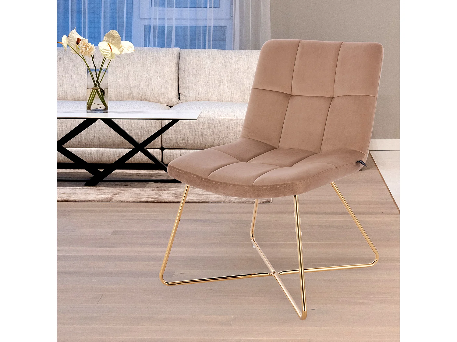 Fauteuil lounge rembourré sans accoudoirs