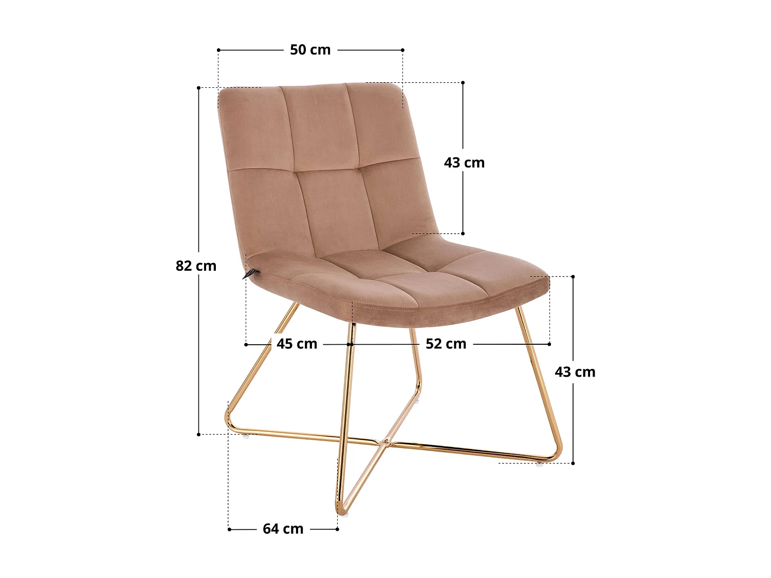 LOUNGESESSEL LYNN Samt Taupe