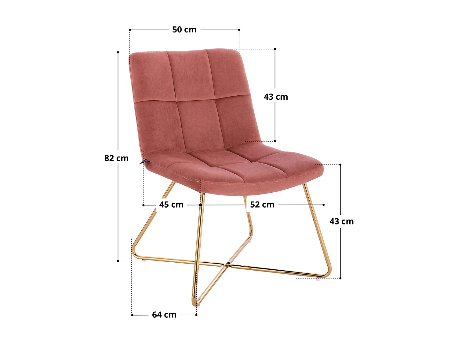 LOUNGESESSEL LYNN Samt Pink