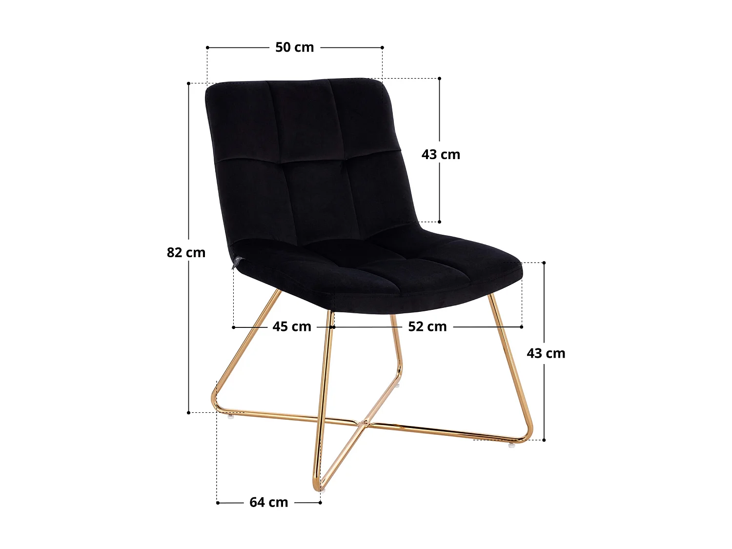 LOUNGESESSEL LYNN Samt Schwarz