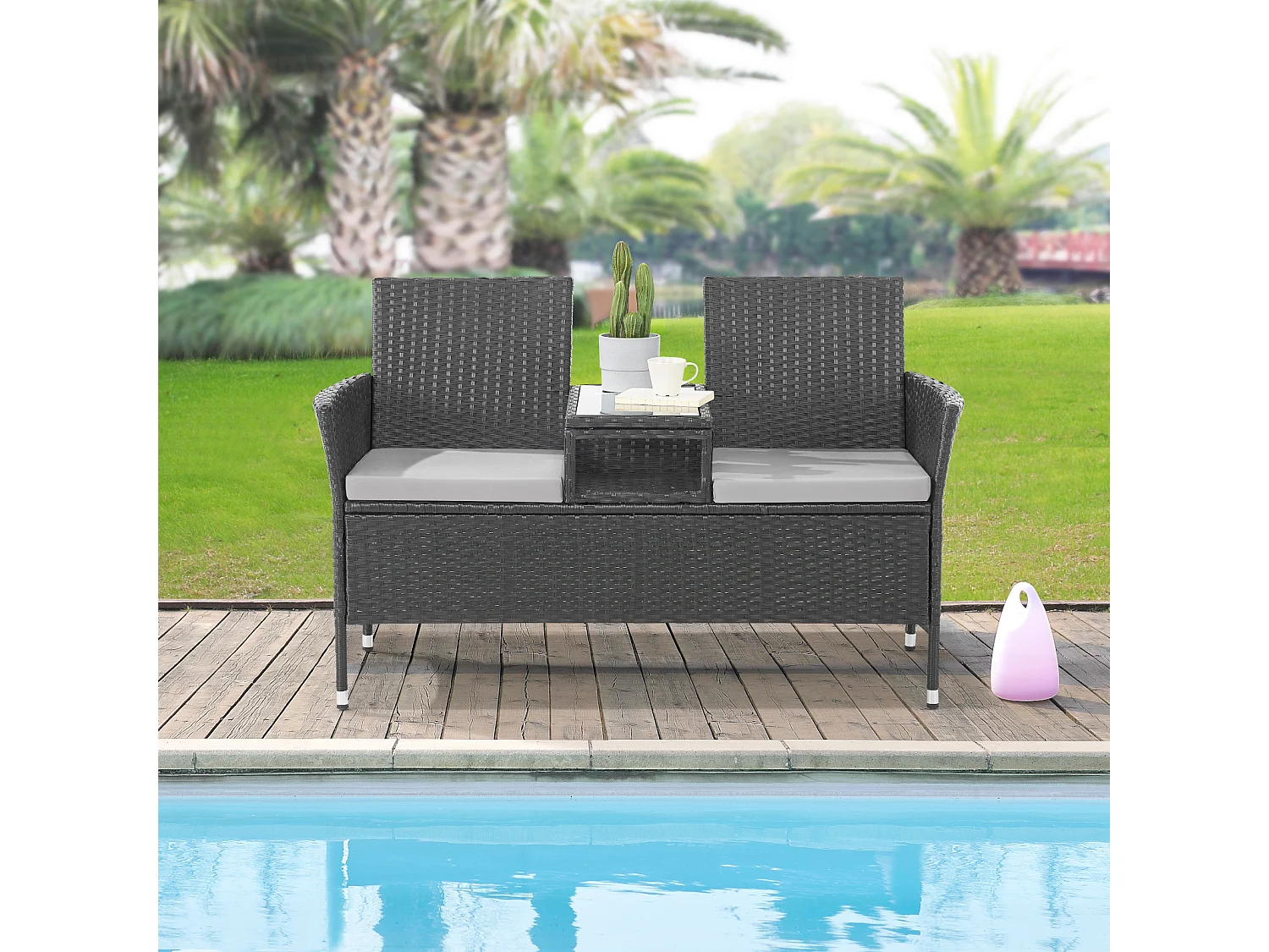 Banc de jardin en rotin