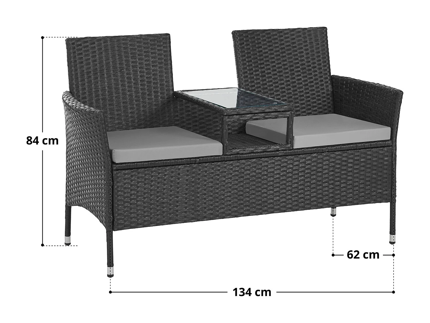Banc de jardin en rotin
