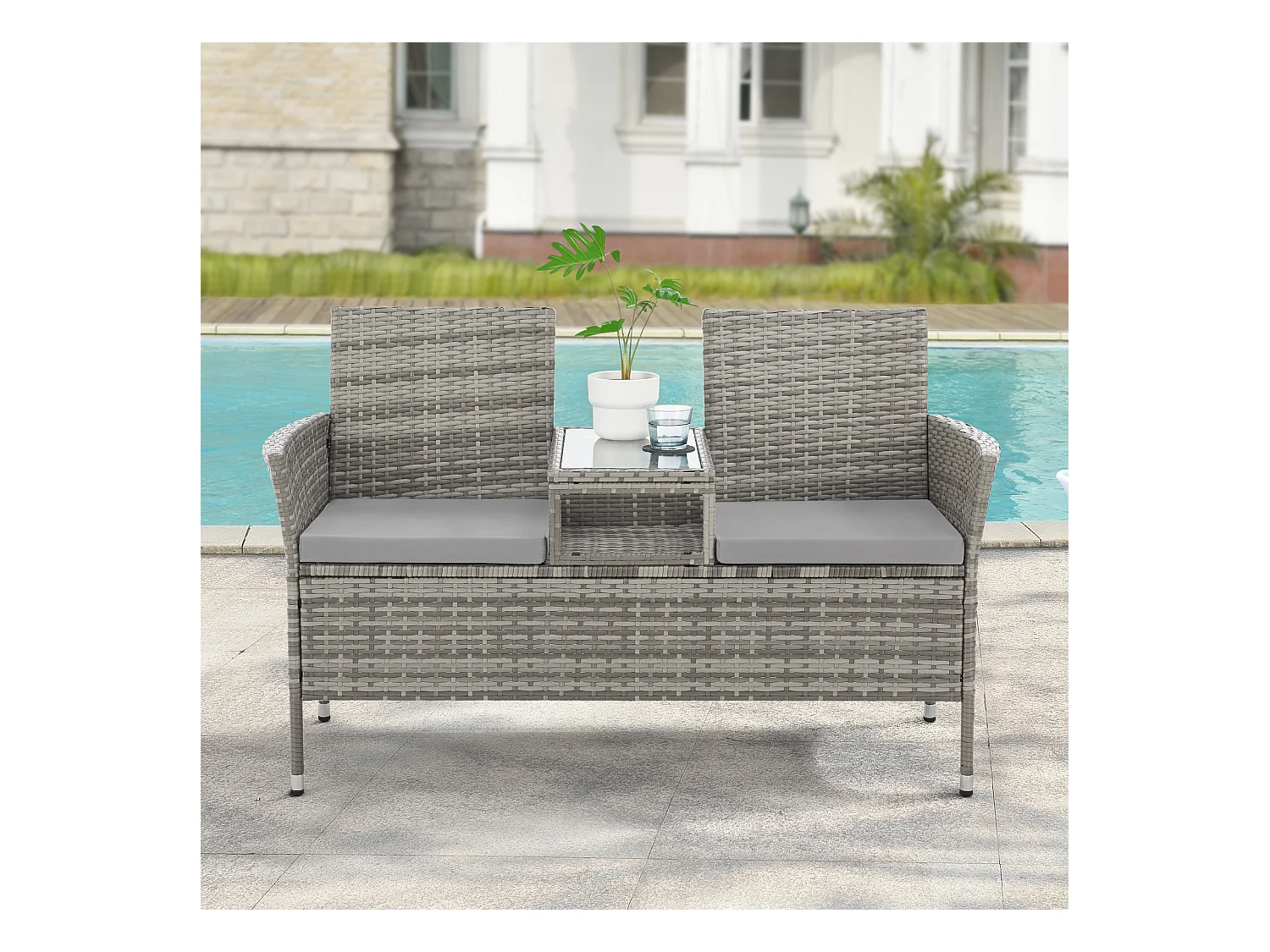 Banc de jardin en rotin