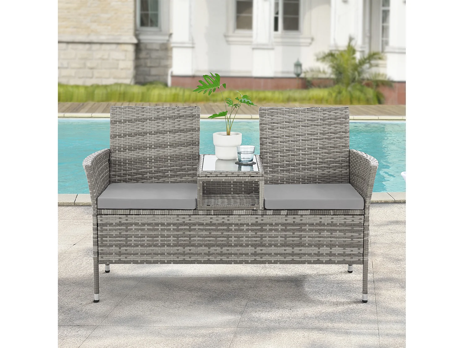 Banc de jardin en rotin