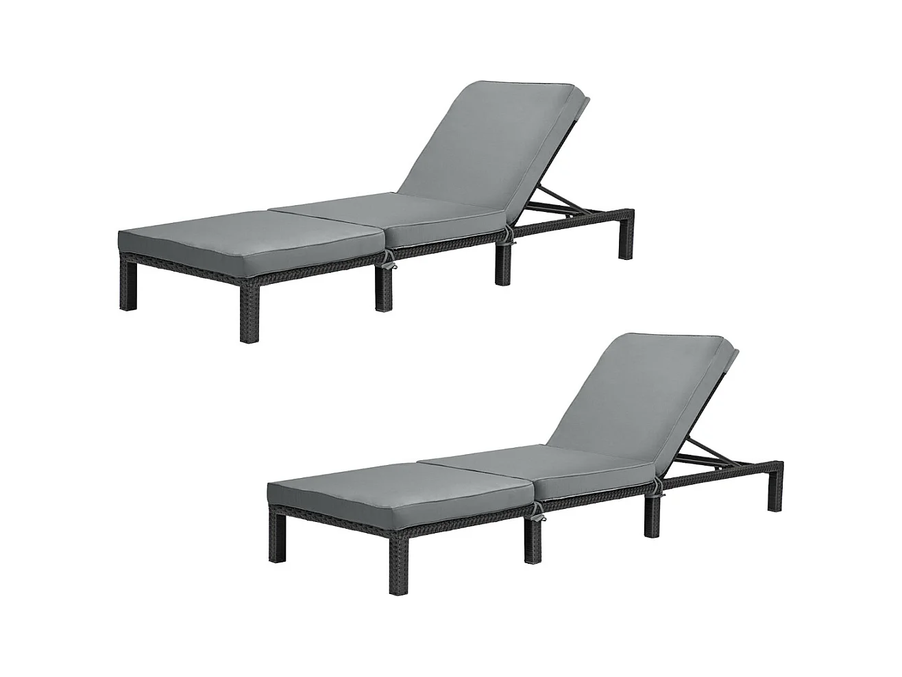 Set de 2 chaises longues de jardin