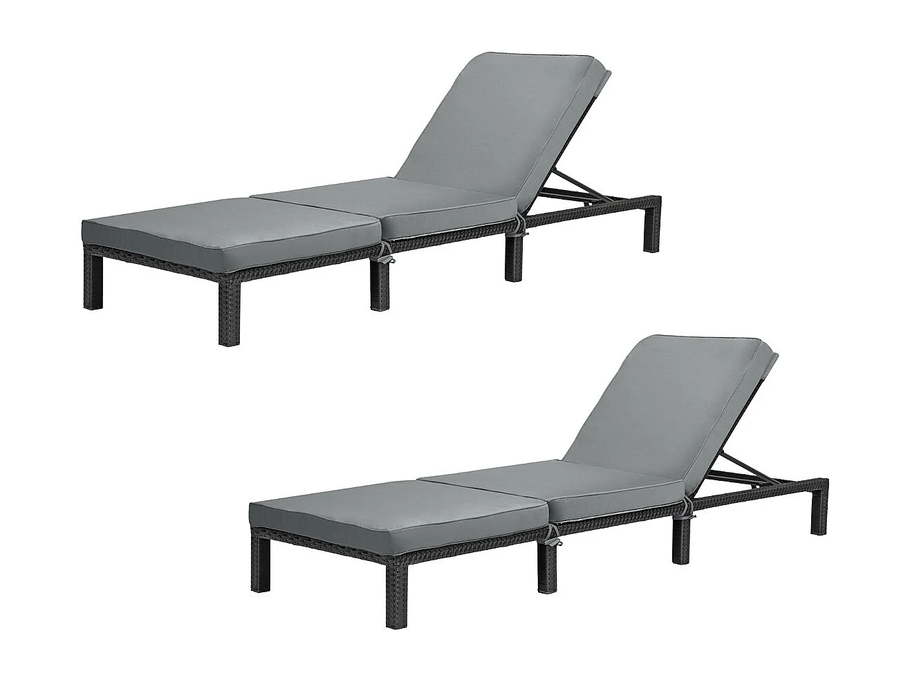 Set de 2 chaises longues de jardin