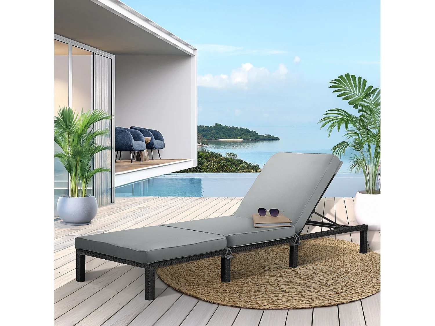 Set de 2 chaises longues de jardin