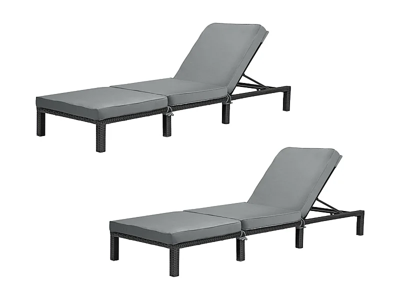 Set de 2 chaises longues de jardin