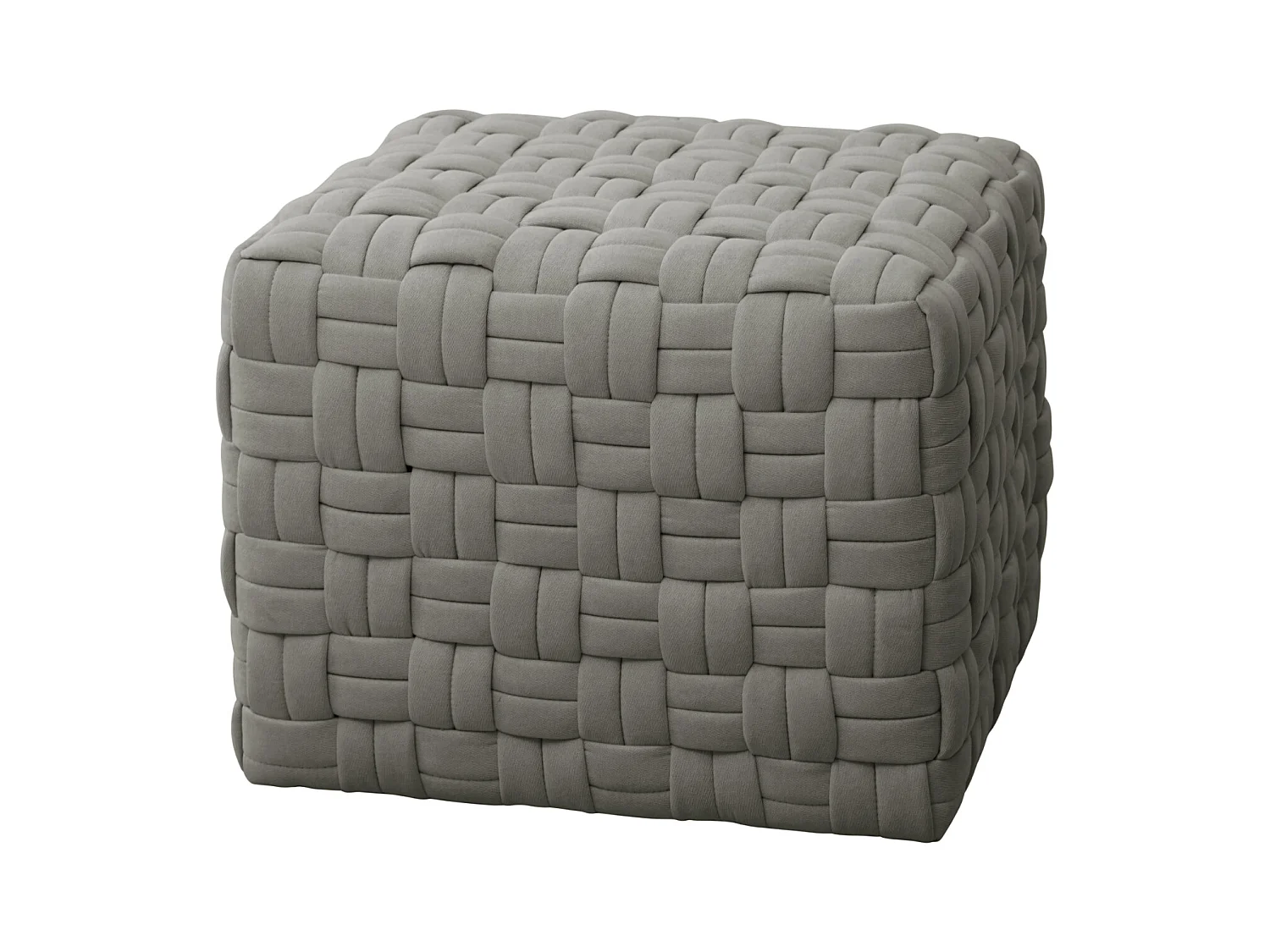 HOCKER POPPY Stoff Grau