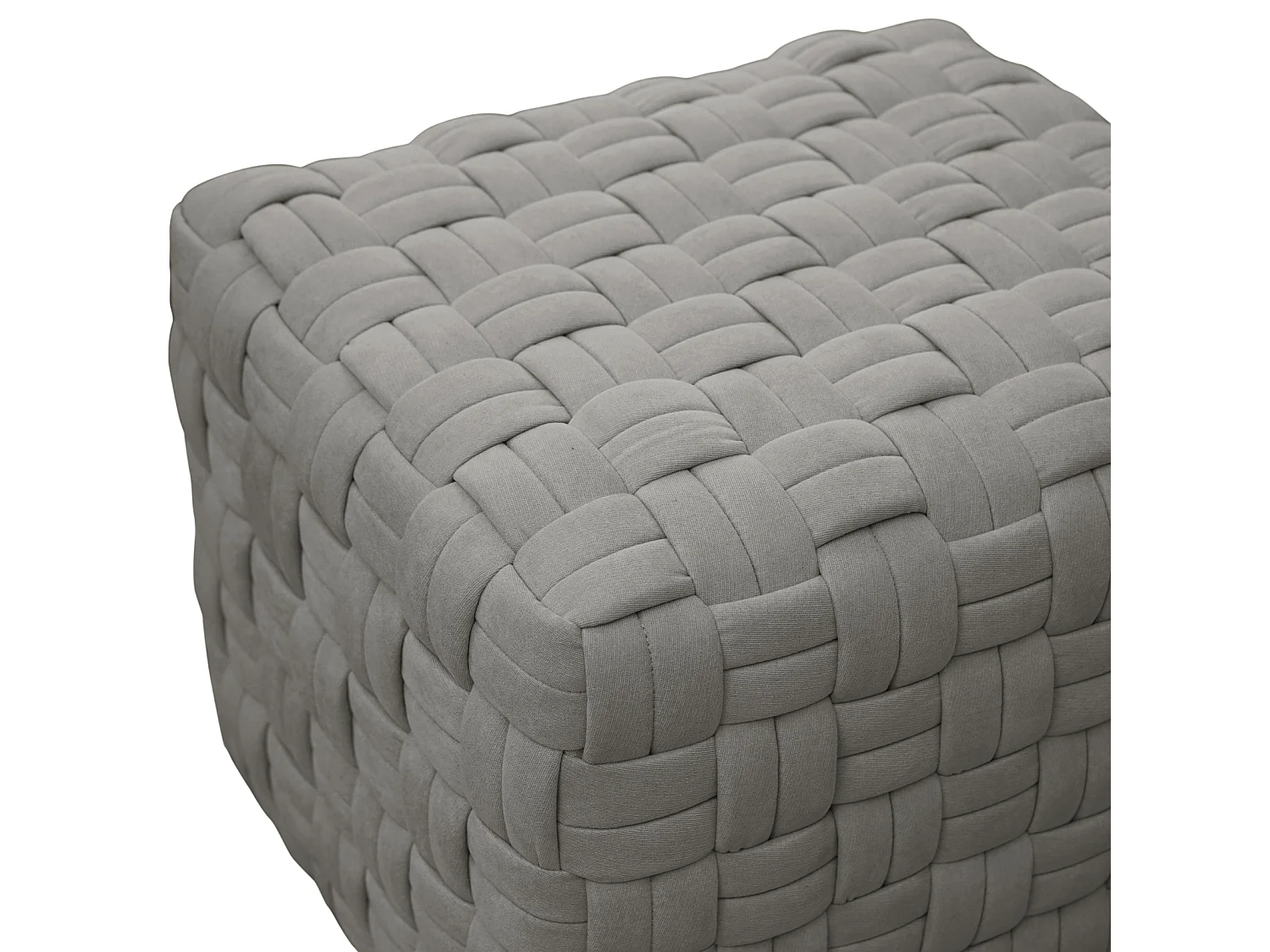 HOCKER POPPY Stoff Grau