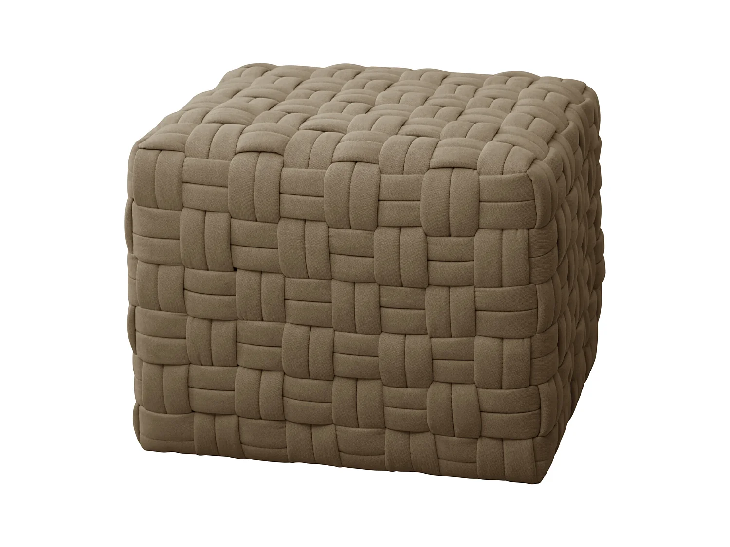 HOCKER POPPY Stoff Braun