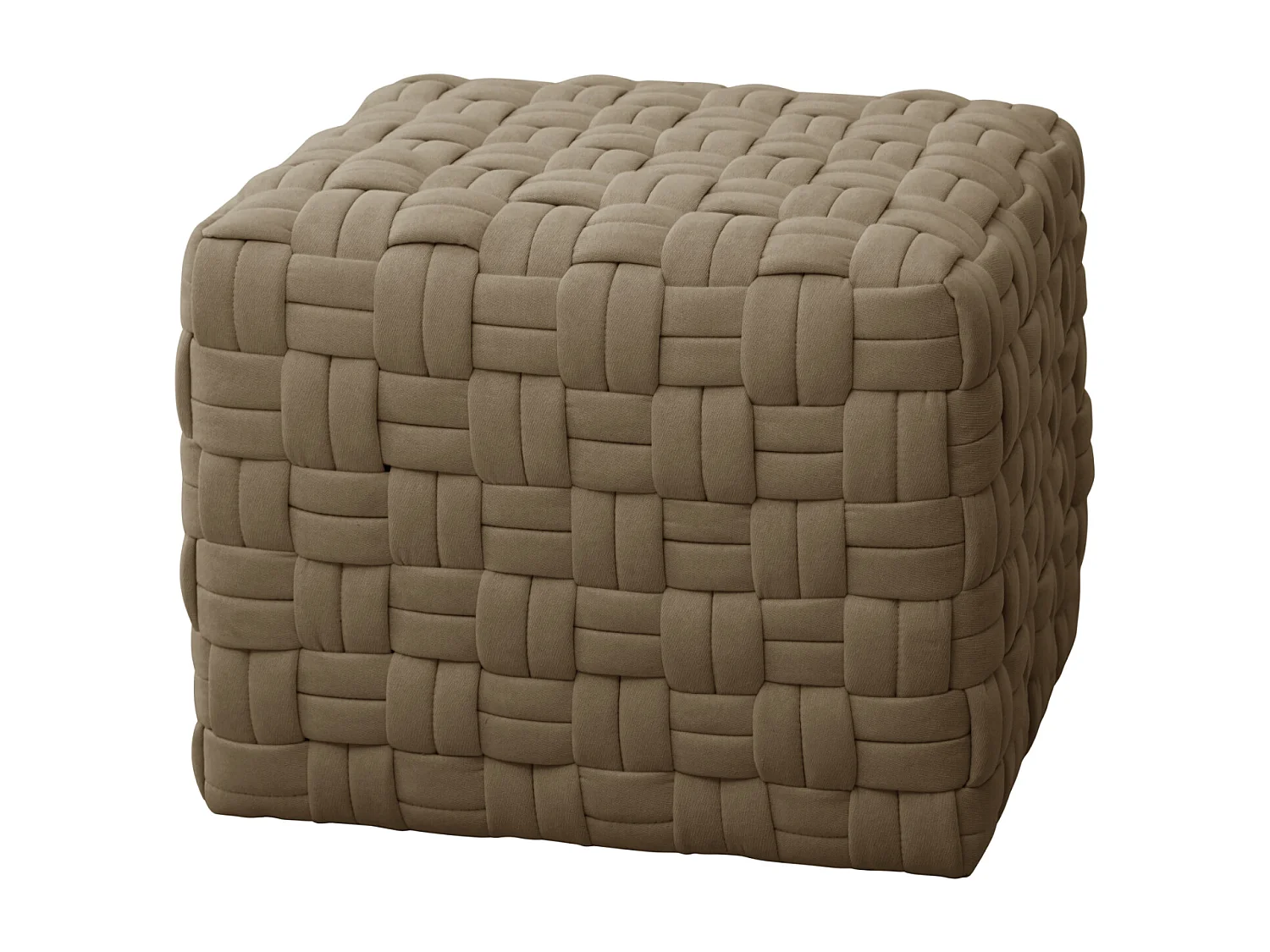 HOCKER POPPY Stoff Braun