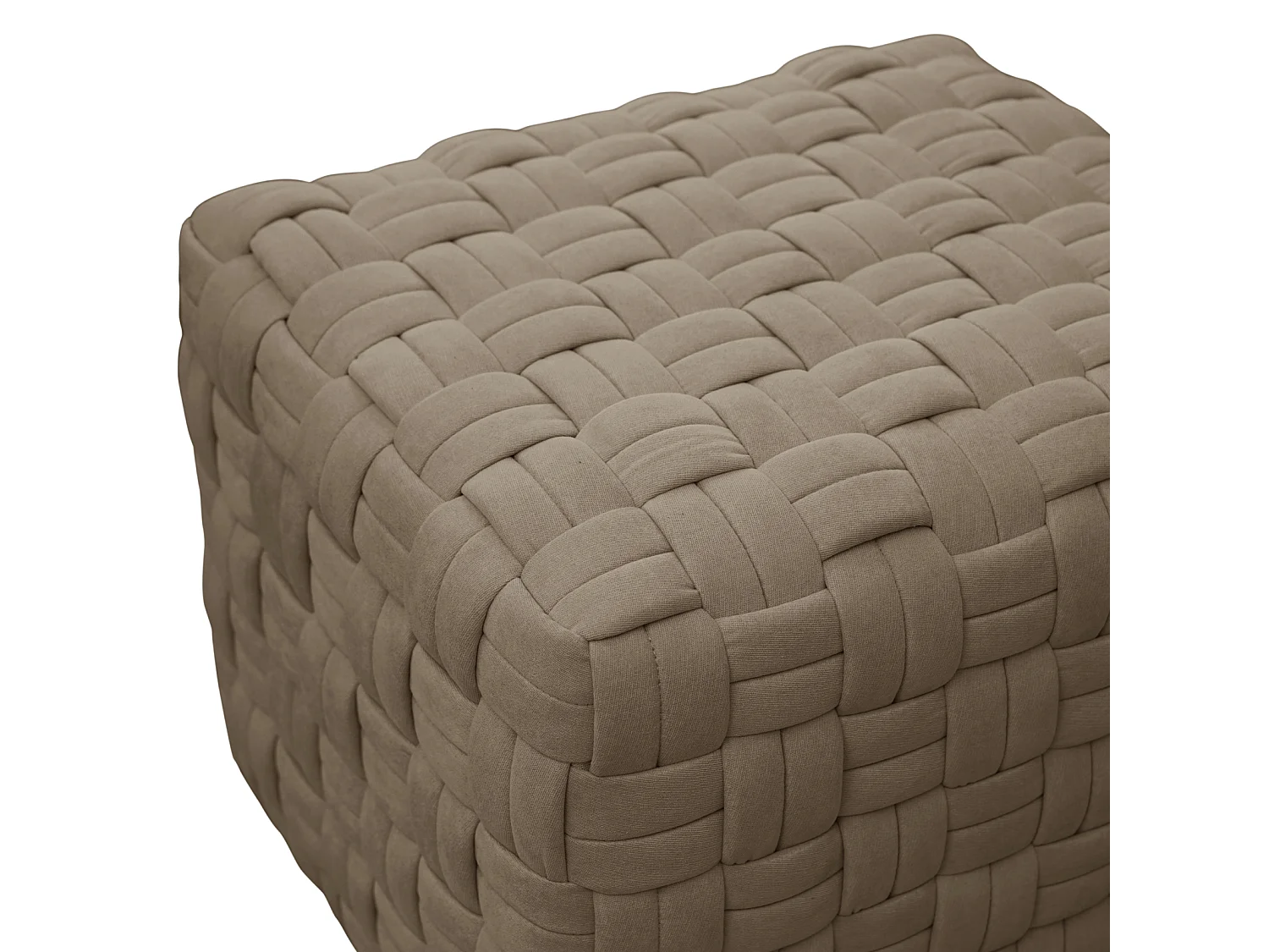 HOCKER POPPY Stoff Braun