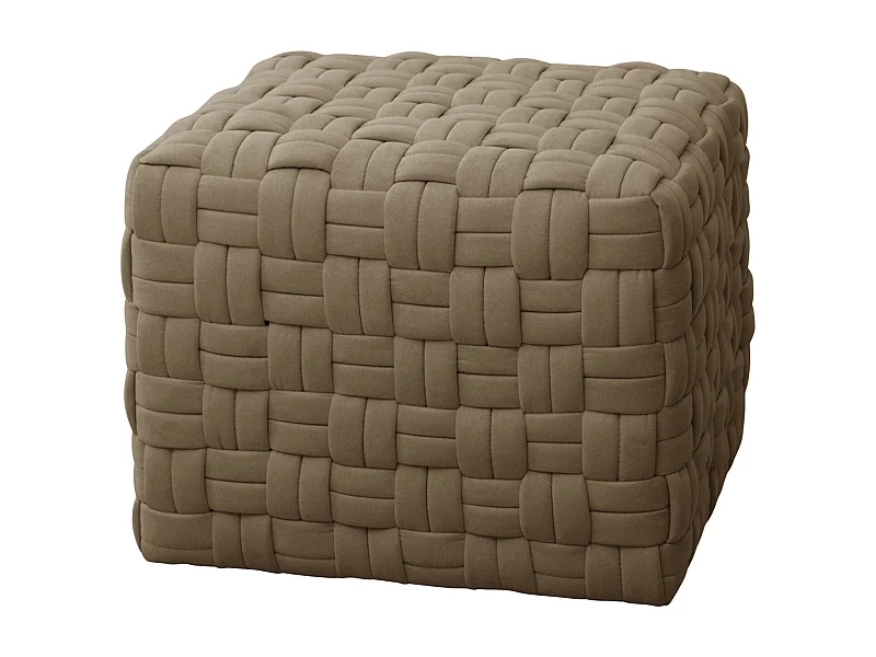 HOCKER POPPY Stoff Braun