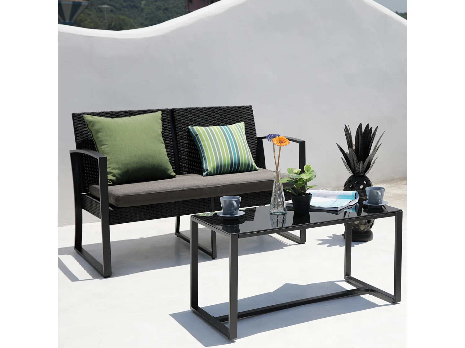 Ensemble de meubles de jardin en poly rotin