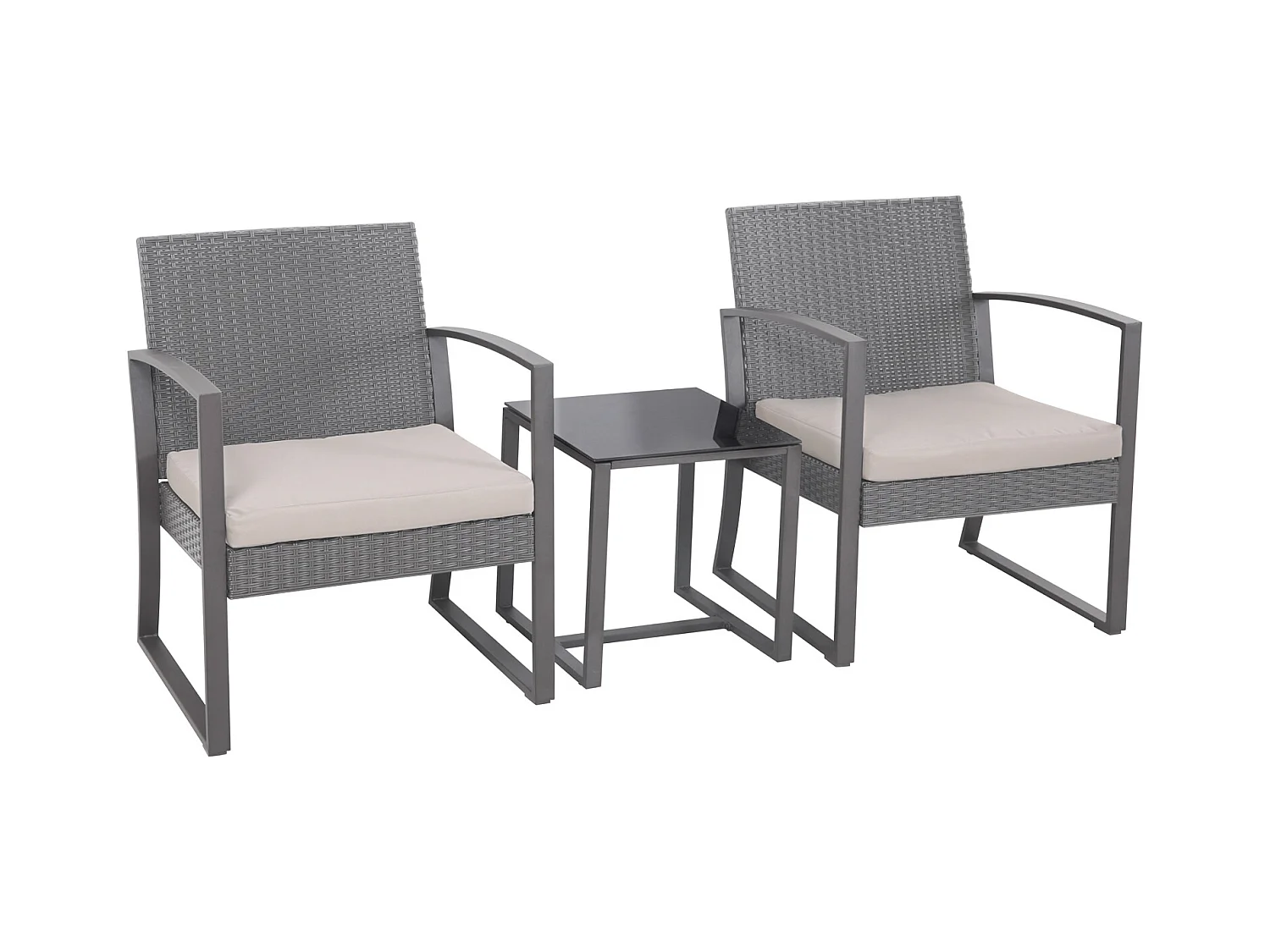 Poly rotin Salon de jardin Ensemble table et fauteuils