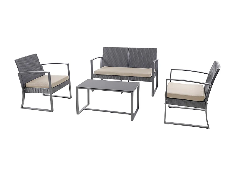 Ensemble de meubles de jardin en poly rotin