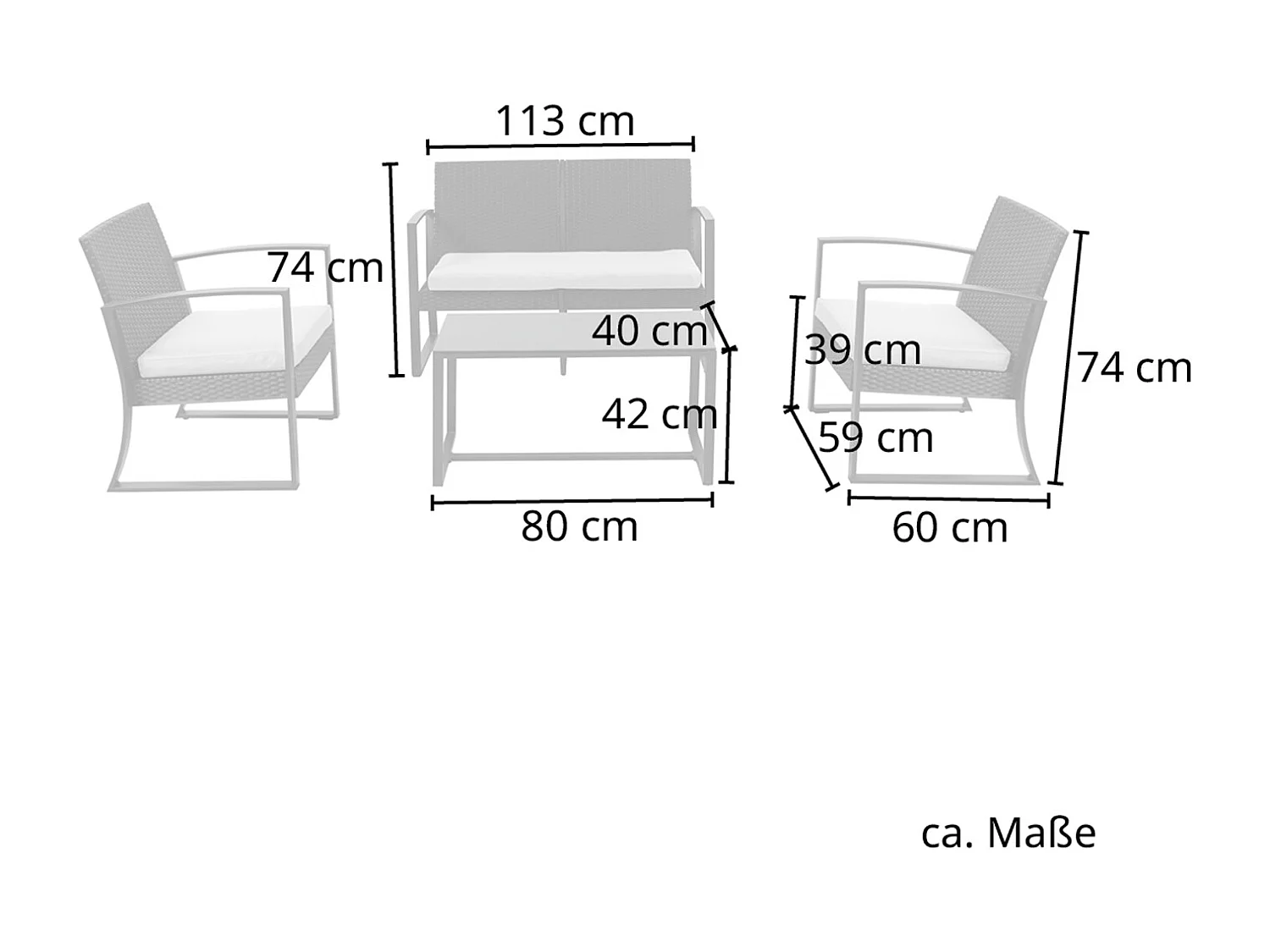 Ensemble de meubles de jardin en poly rotin