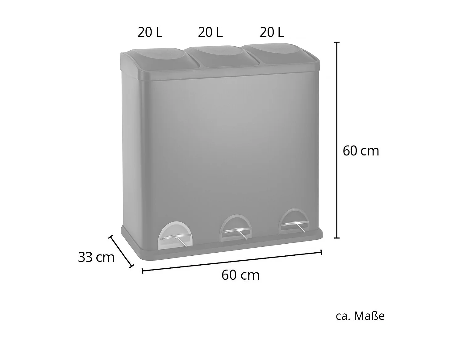 MÜLLEIMER TC3X20 Schwarz
