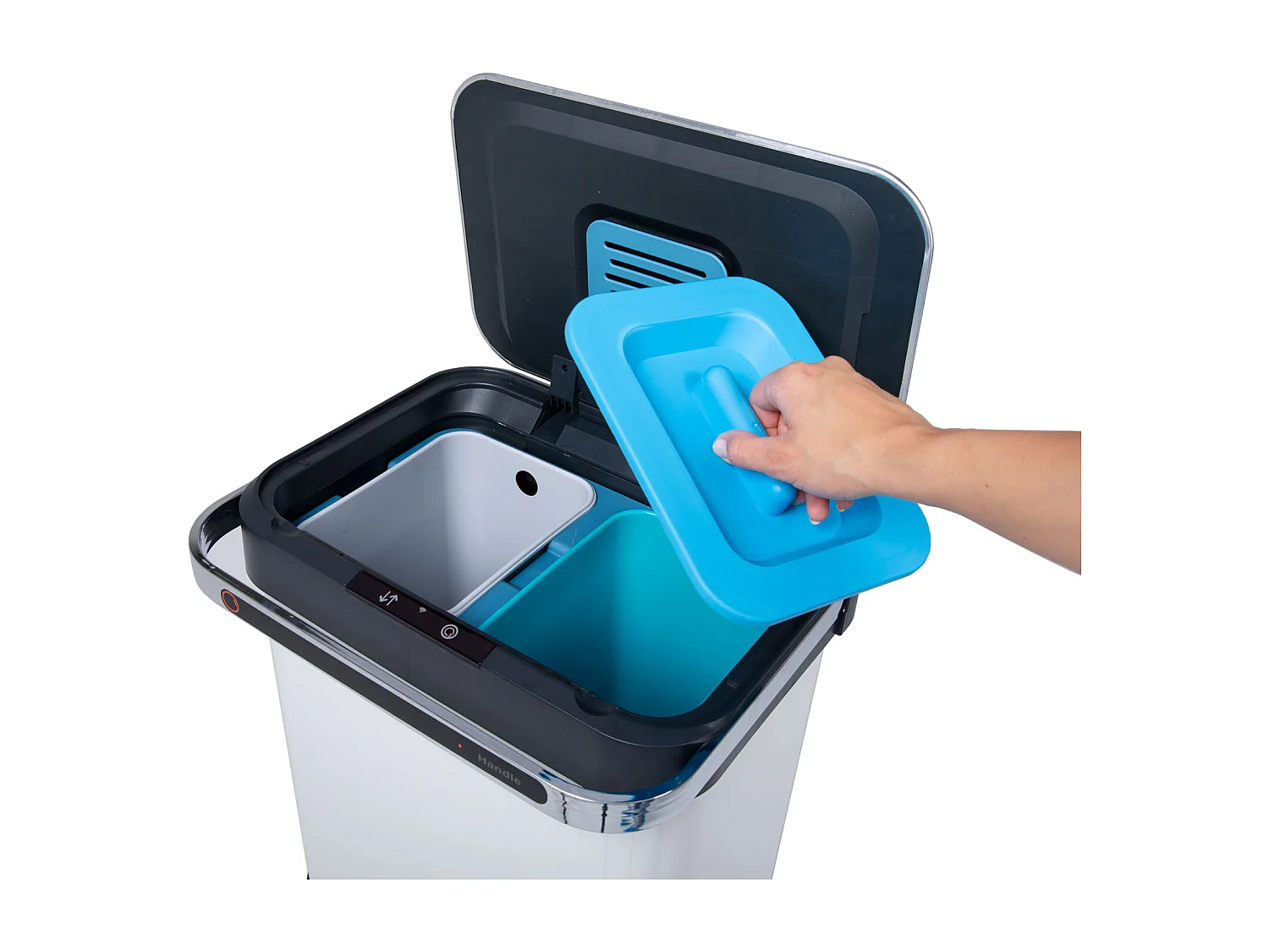 Poubelle à capteur 60L Fonction autonettoyante et filtre à charbon actif