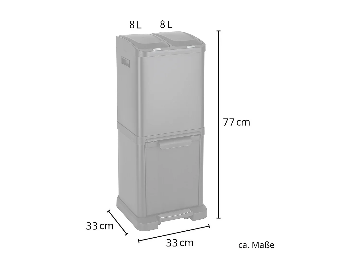 SVITA 3XCOMBO32 Poubelle 2x 8L + 16L Noir