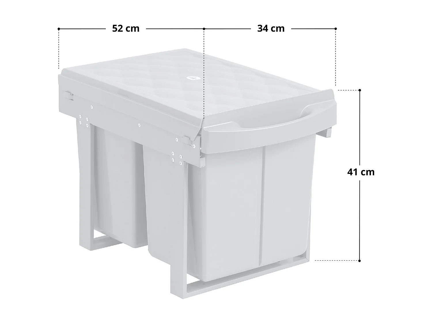 Poubelle encastrable 40L avec 2 compartiments