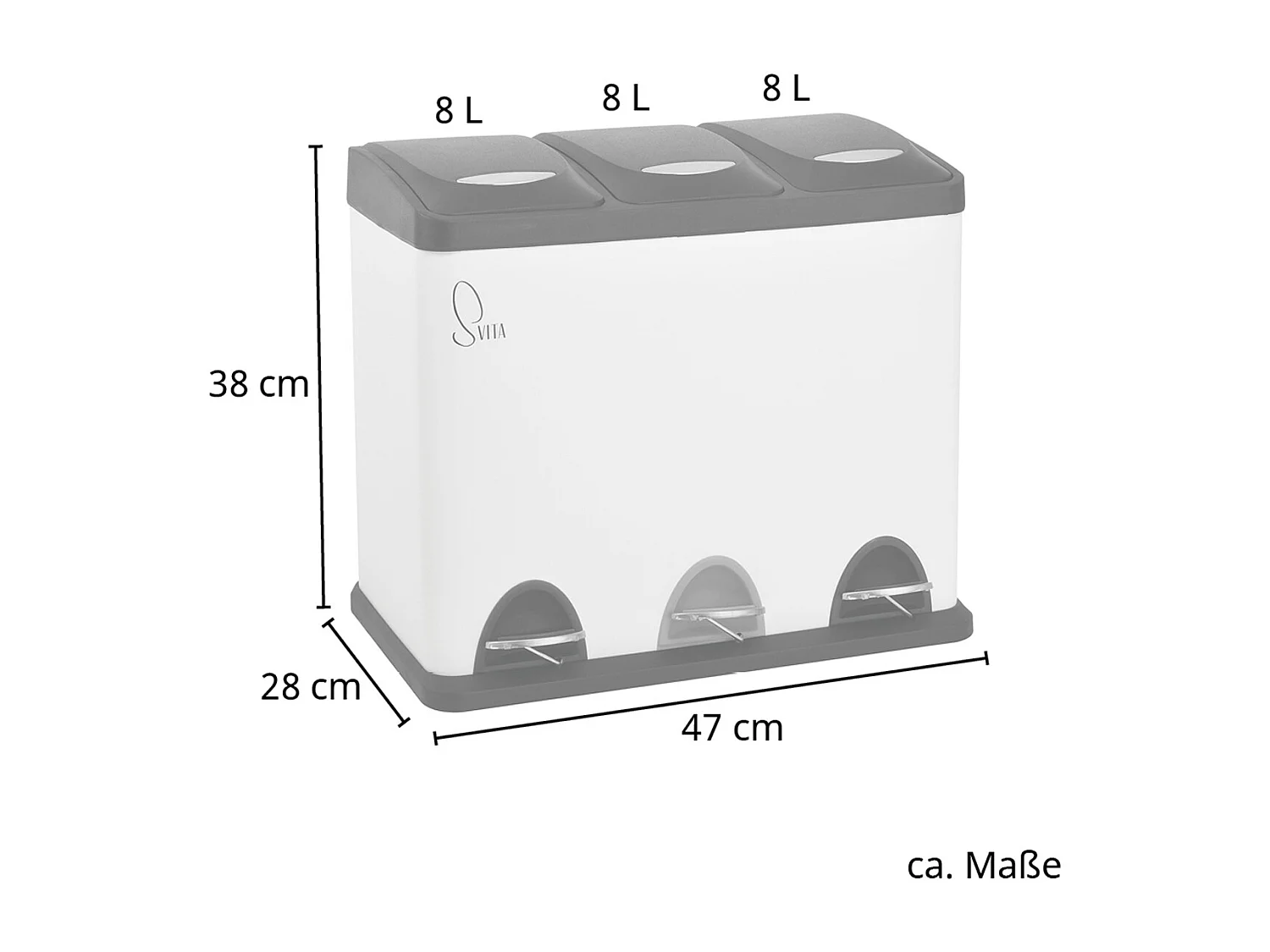 Poubelle à pédale pour le tri sélectif