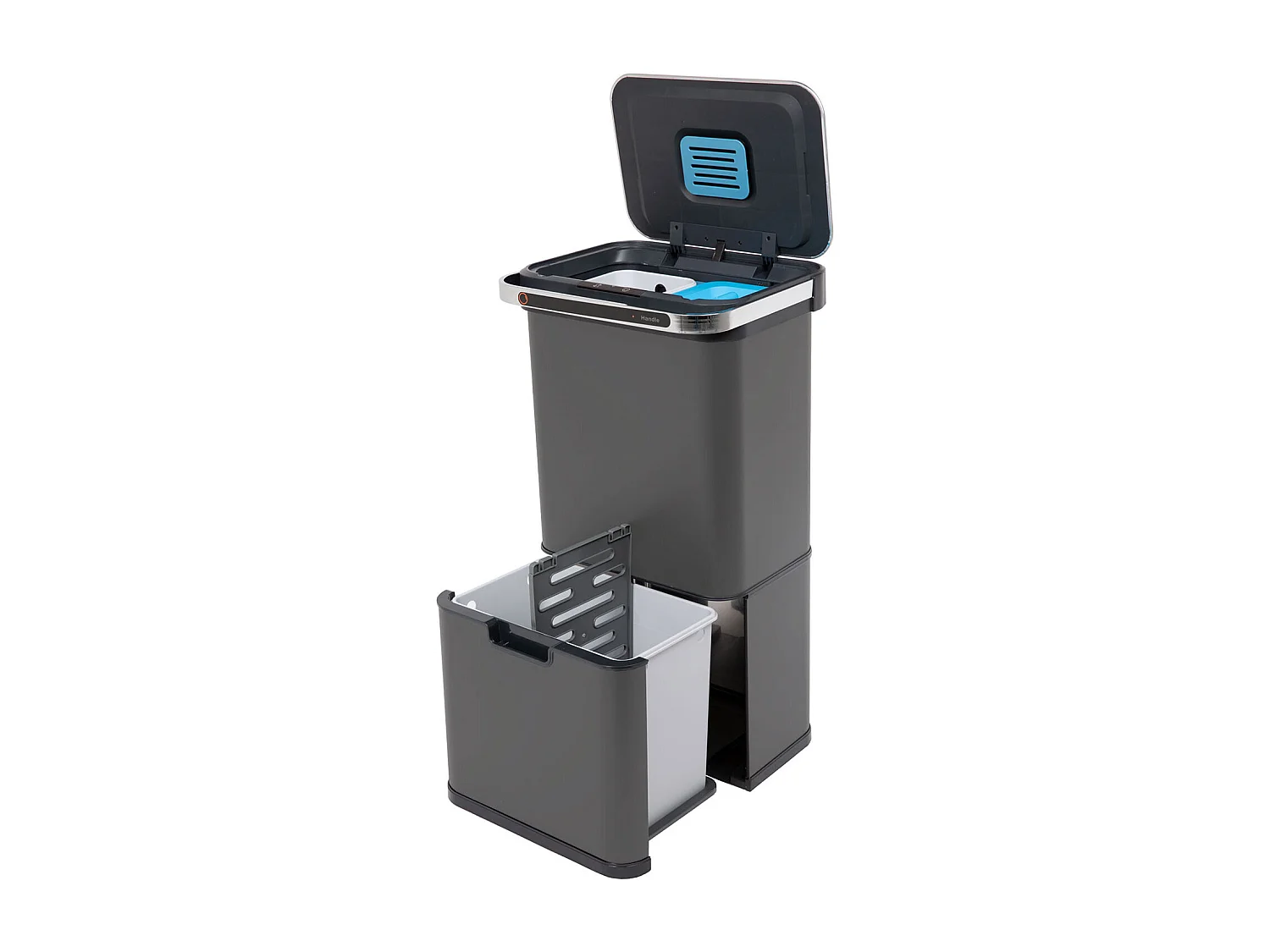 Poubelle à capteur 60L Fonction autonettoyante et filtre à charbon actif