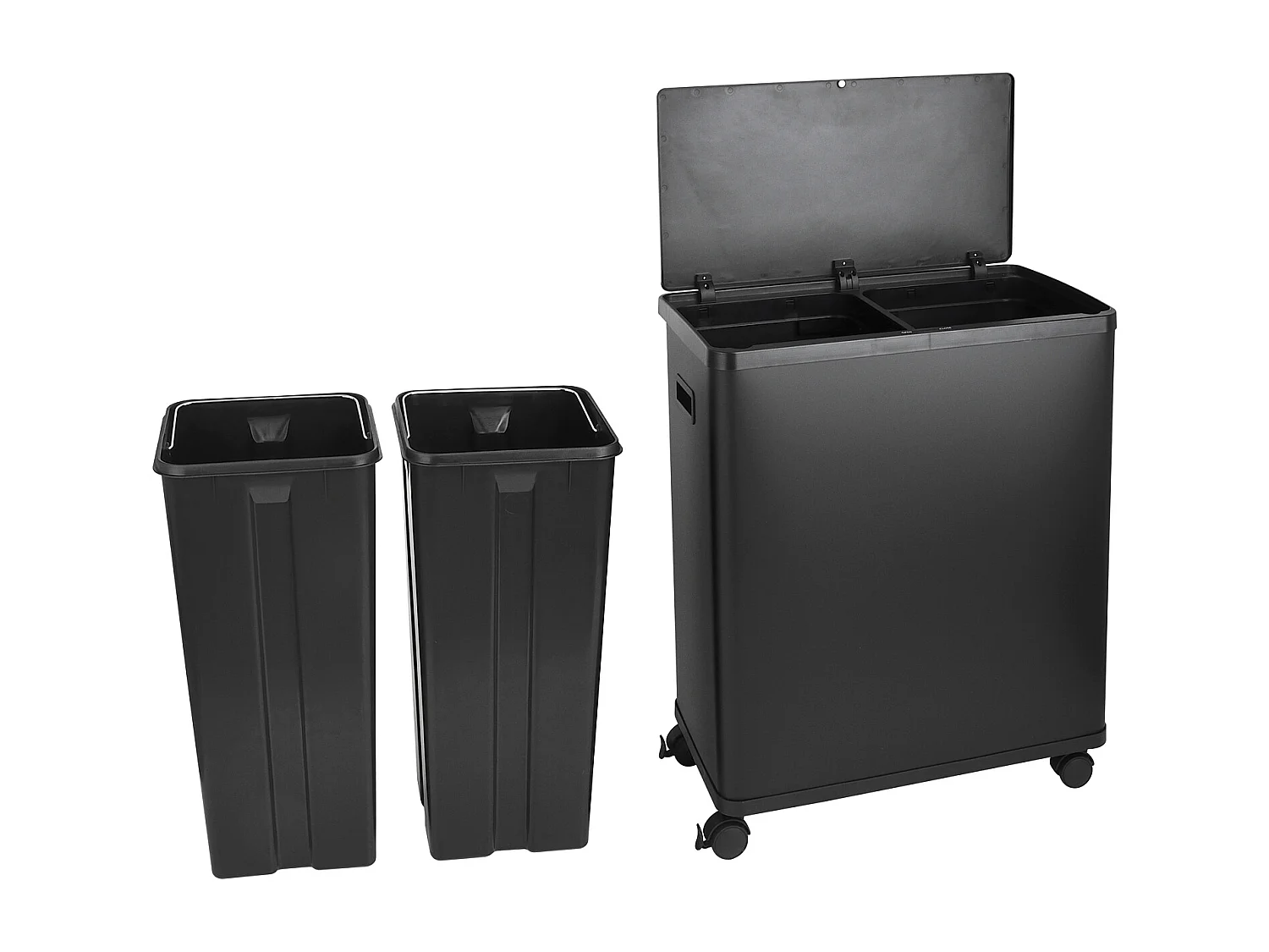 Poubelle double 60l avec seau intérieur