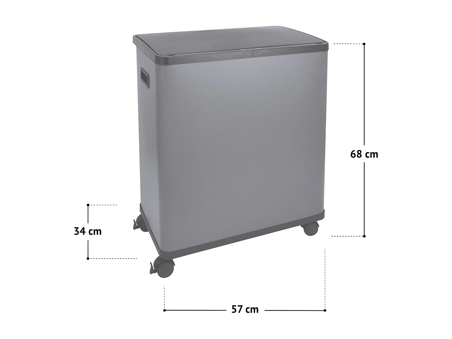 Poubelle double 60l avec seau intérieur