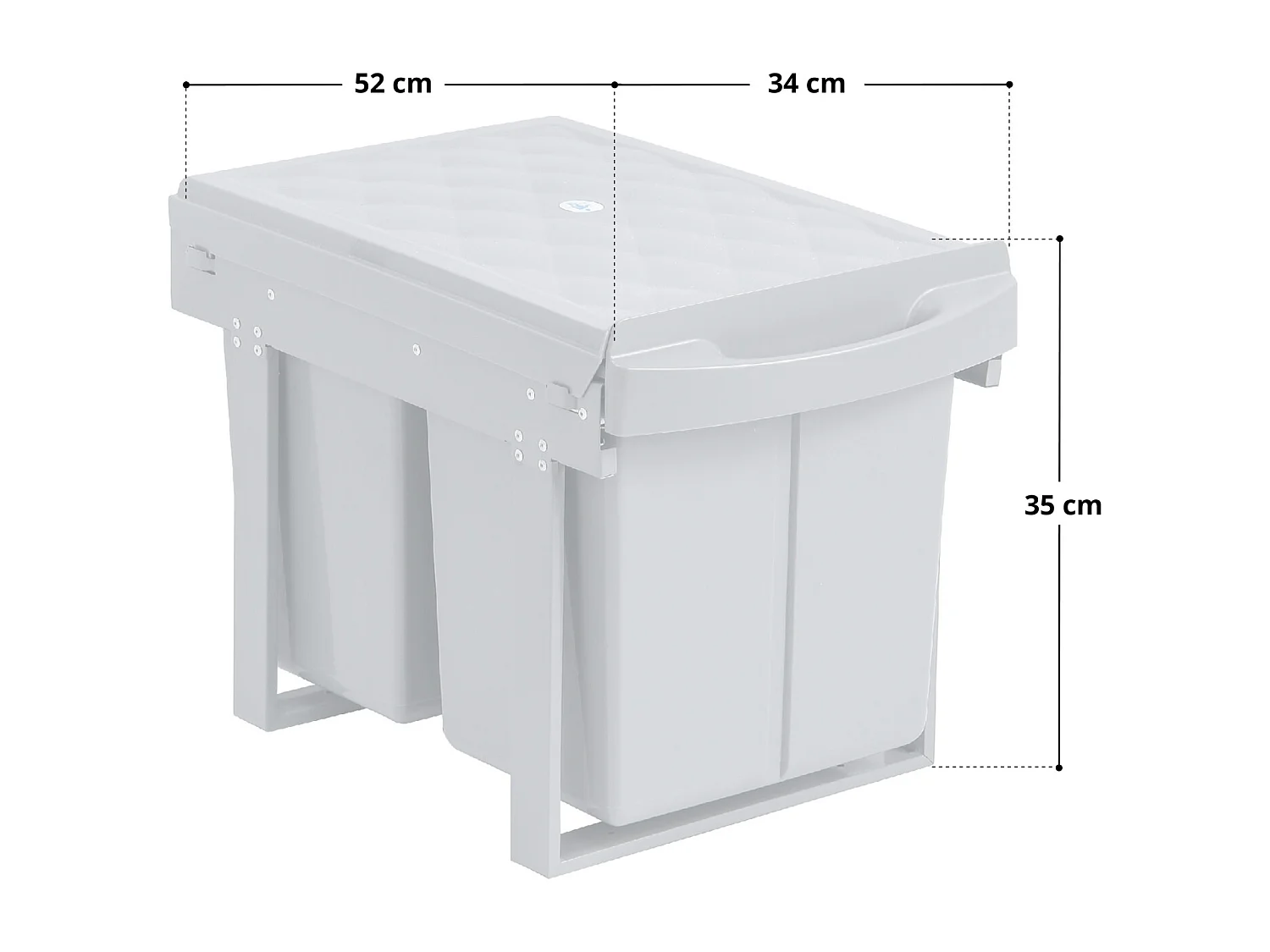 Poubelle encastrable 31L avec 3 compartiments