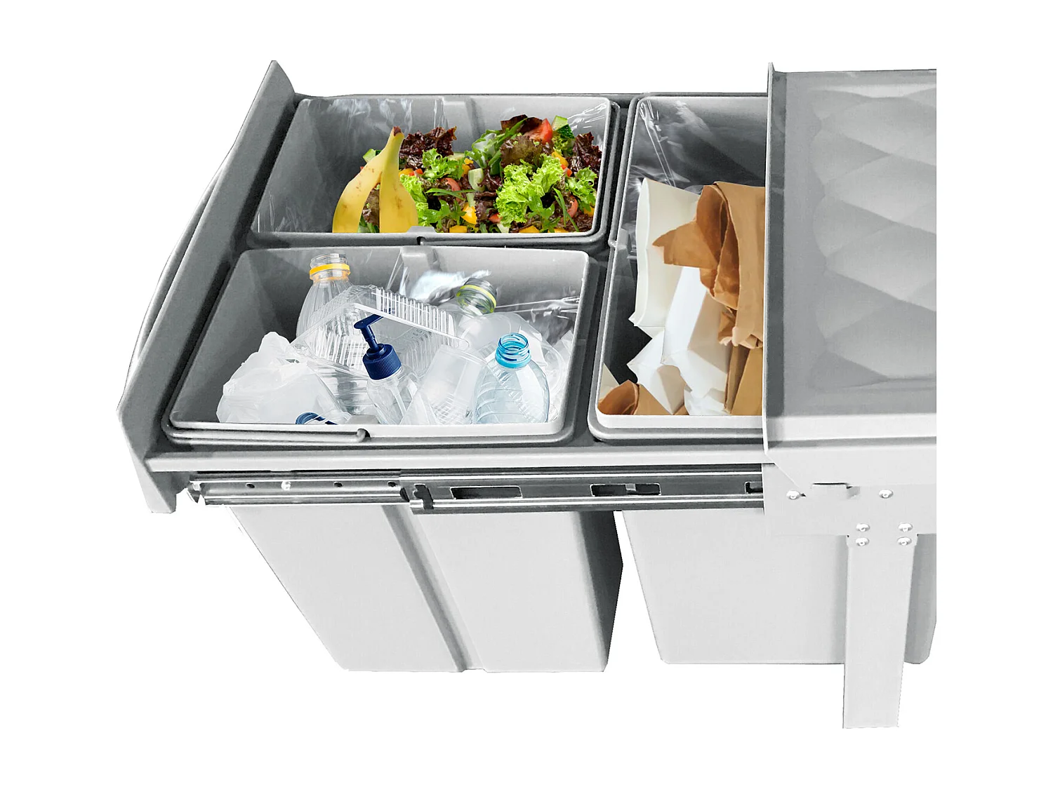 Poubelle encastrable 31L avec 3 compartiments