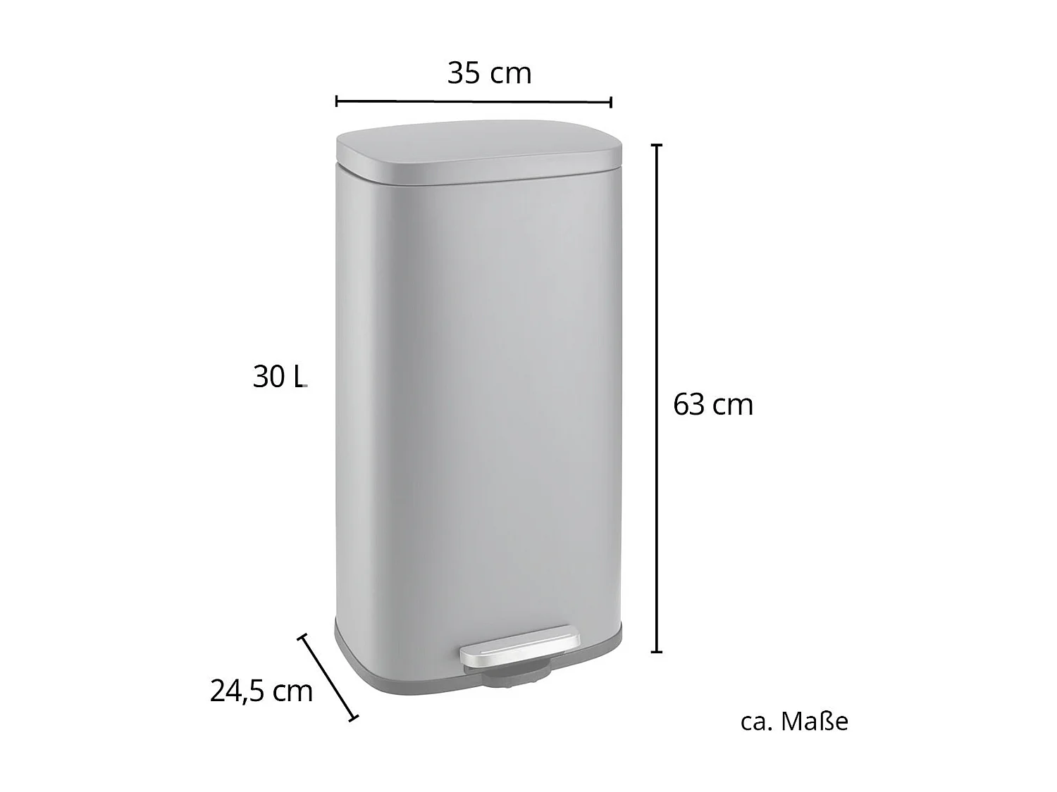 30L Poubelle à pédale Couvercle Softclose