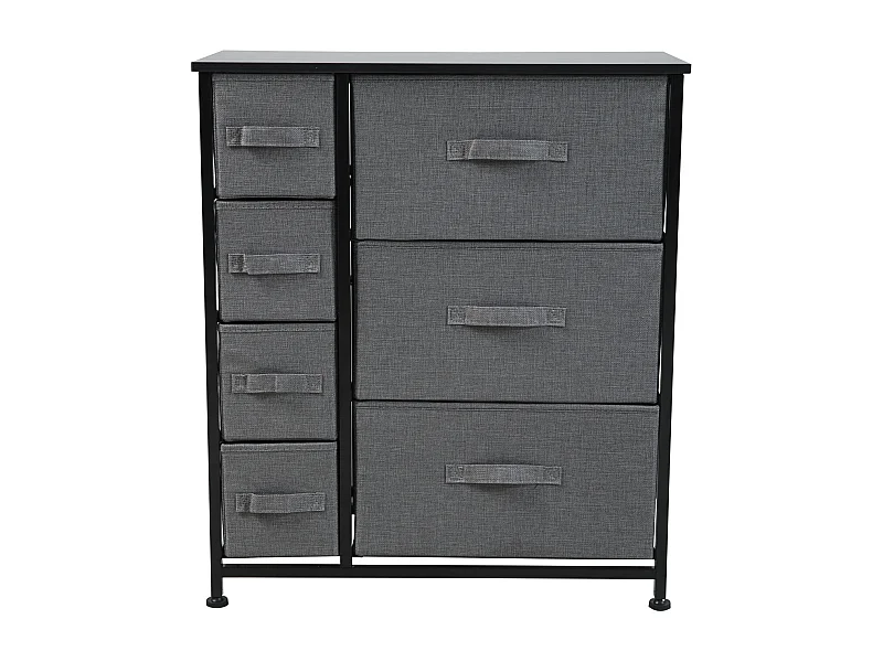 Étagère en métal avec tiroirs en tissu