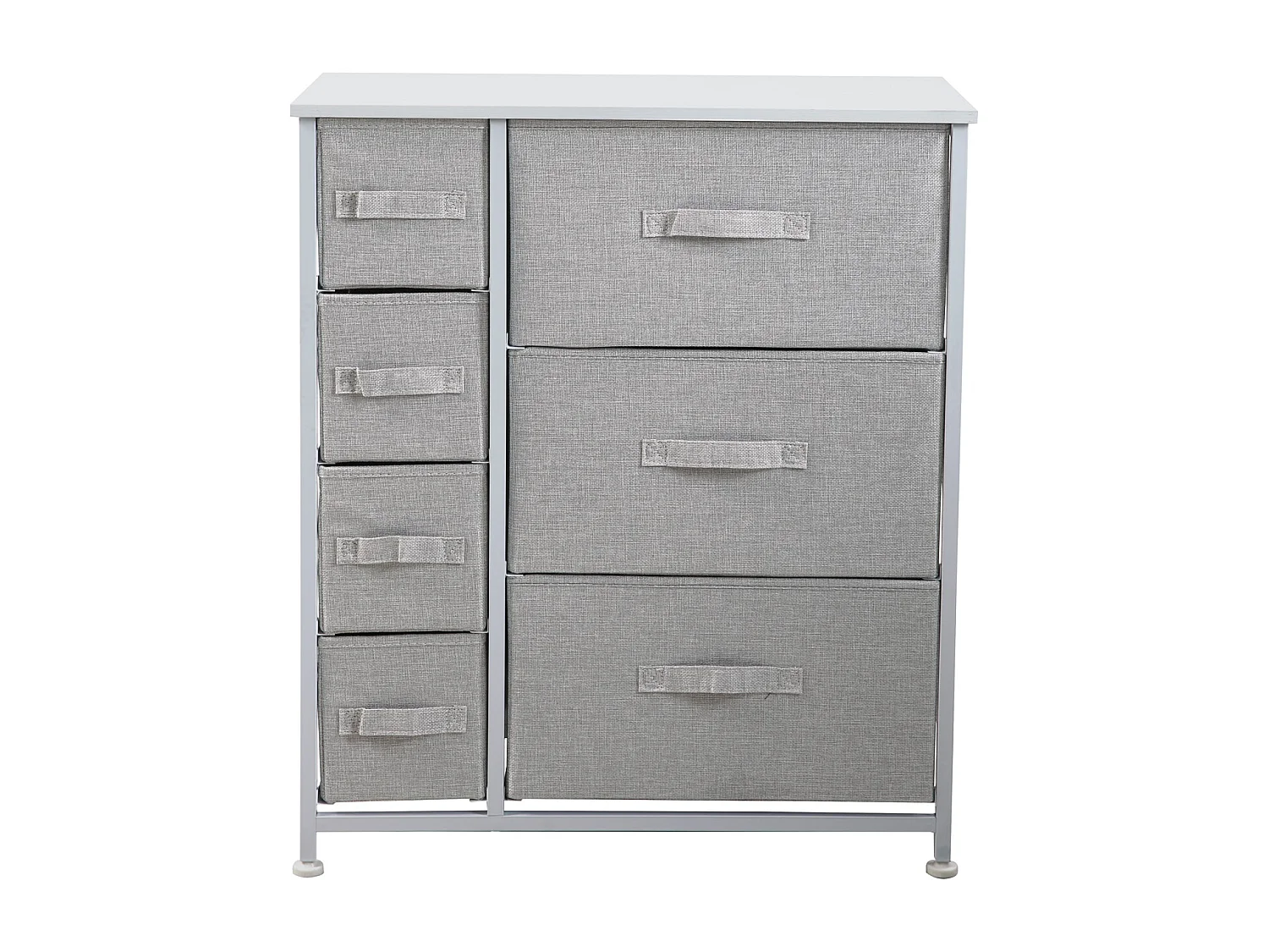 Étagère en métal avec tiroirs en tissu