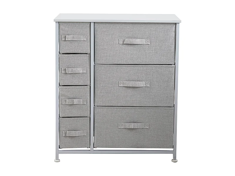 Étagère en métal avec tiroirs en tissu