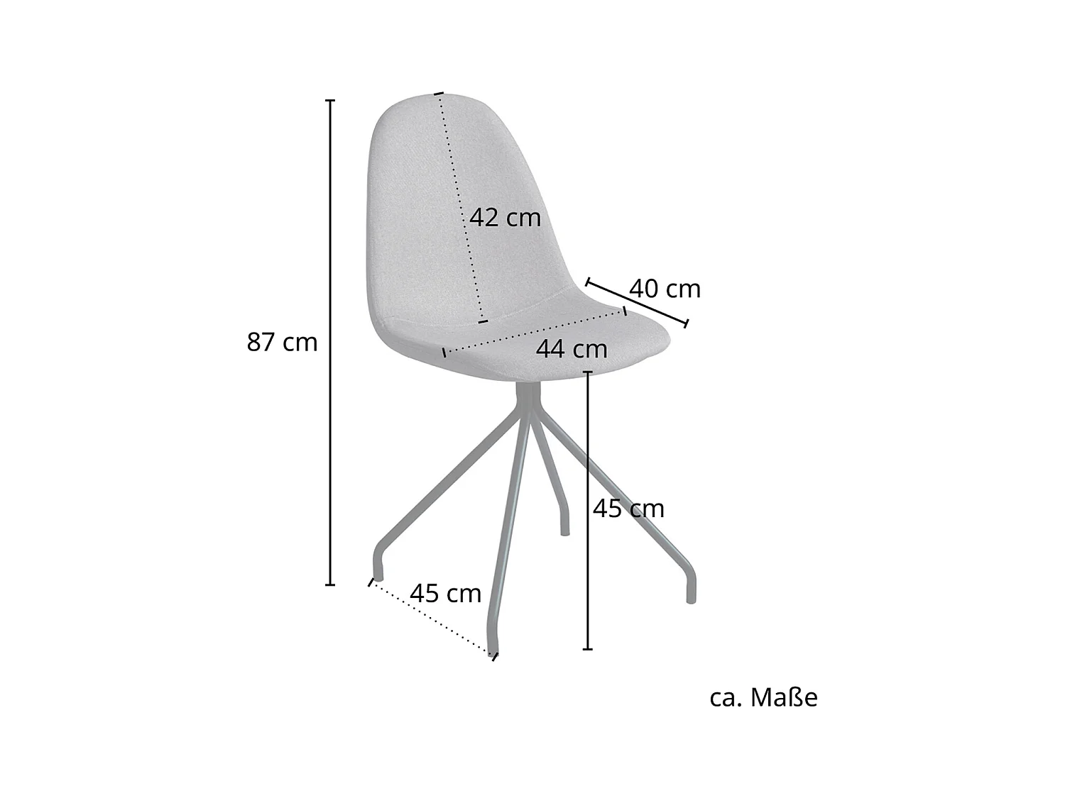 ESSZIMMERSTUHL 2er Set Hellgrau