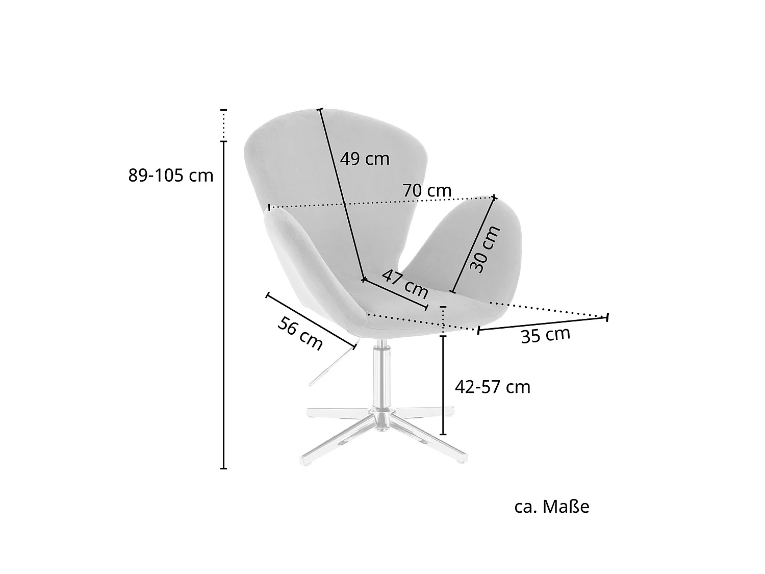 Fauteuil Lounge avec accoudoirs réglable en hauteur