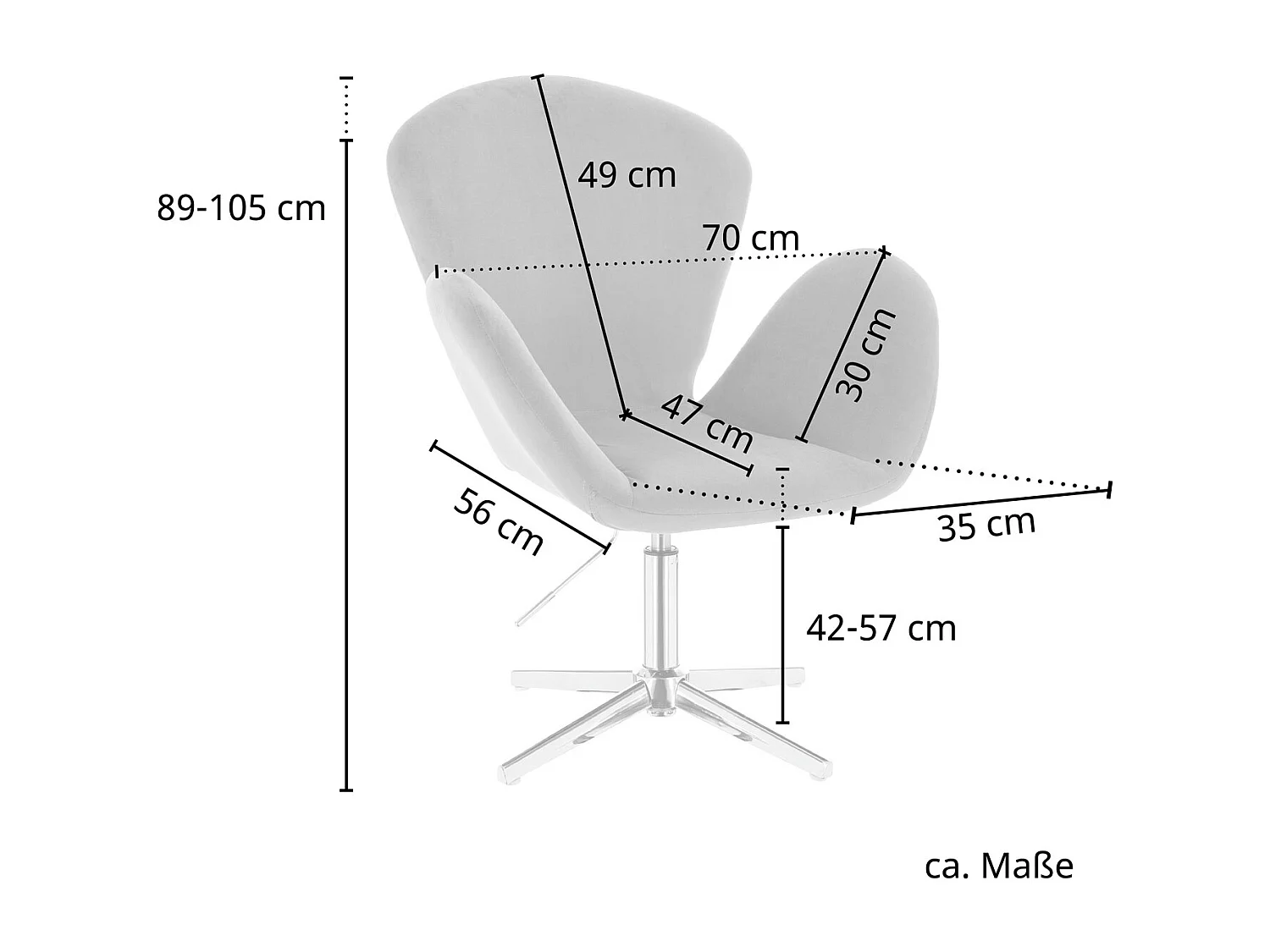 Fauteuil Lounge avec accoudoirs réglable en hauteur