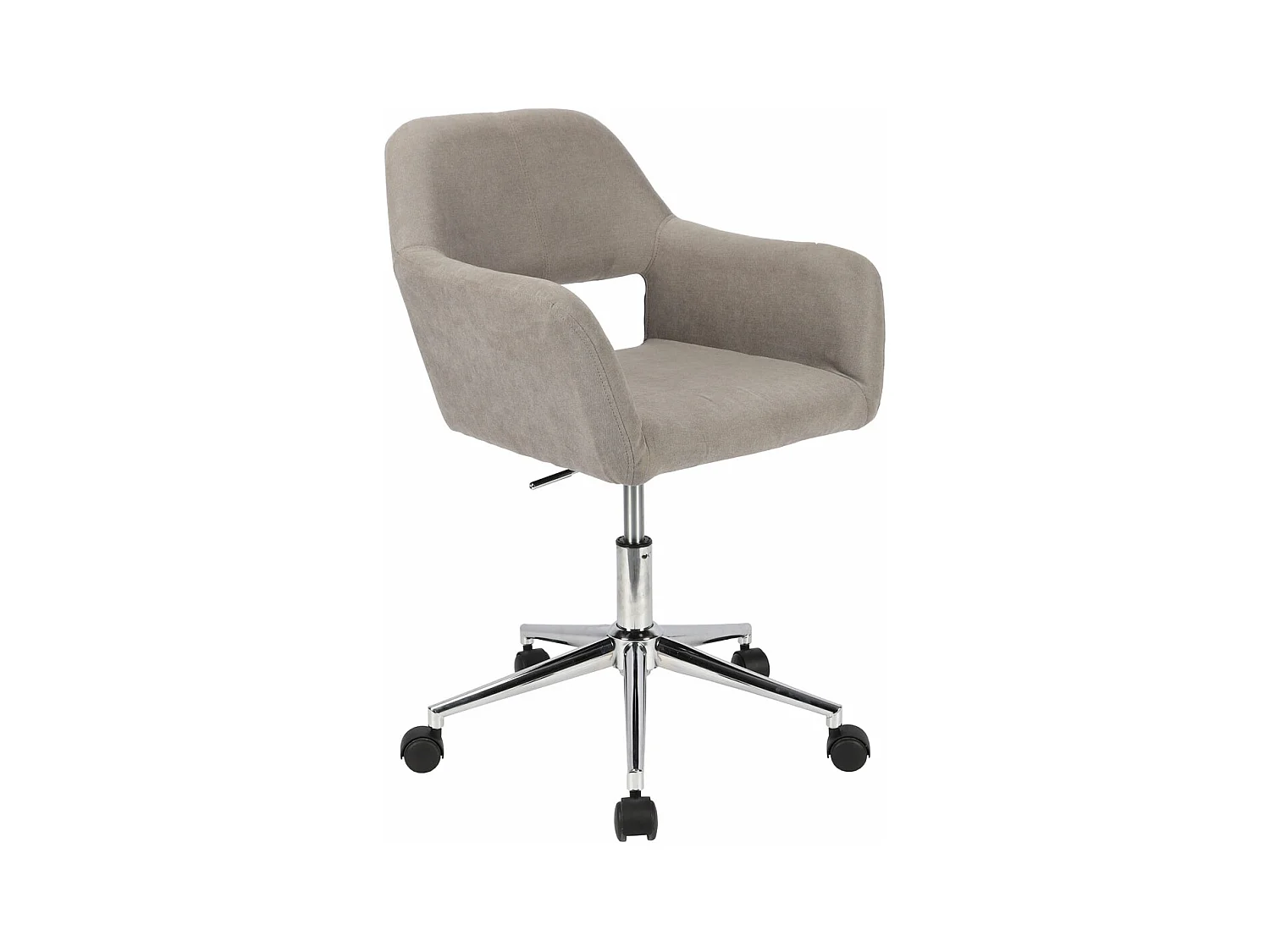 Chaise pivotante JILL réglable en hauteur avec accoudoirs et roulettes