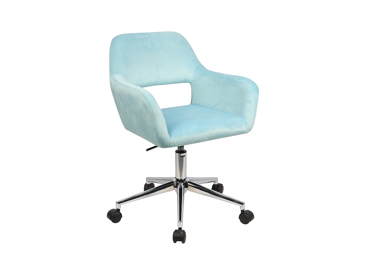 Chaise pivotante JILL réglable en hauteur avec accoudoirs et roulettes