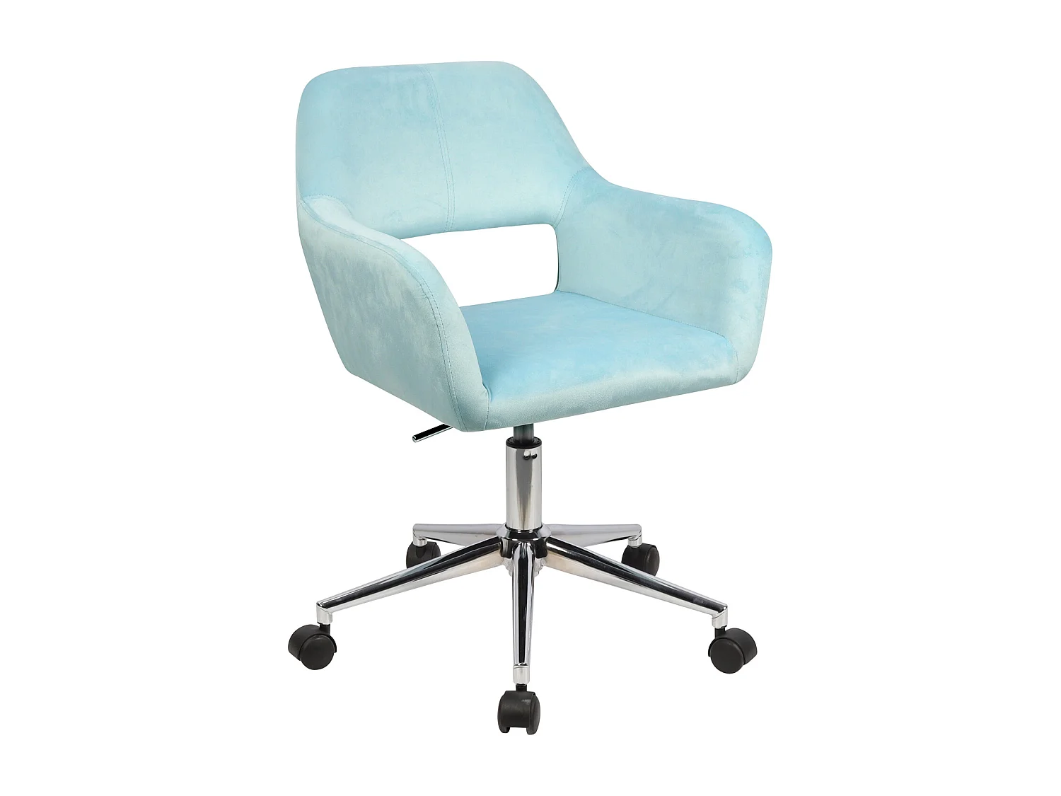 Chaise pivotante JILL réglable en hauteur avec accoudoirs et roulettes